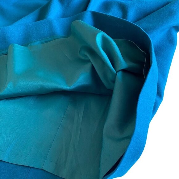 Pendleton 100% Virgin‎ Wool Skirt in Dark Treal Sz 12P Vintage Academia Career - Picture 9 of 12